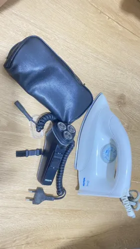 Ferro de passar roupa - 127 W - Aparelho de barbear elétrico, BIVOLT - Suportes sanfonados