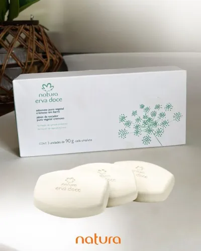 Sabonete erva doce natura c/ 3 unidade de 90g 