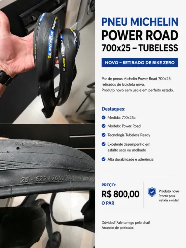 Pneu Speed Michelin 700x25 Power Road Competition Tubeless