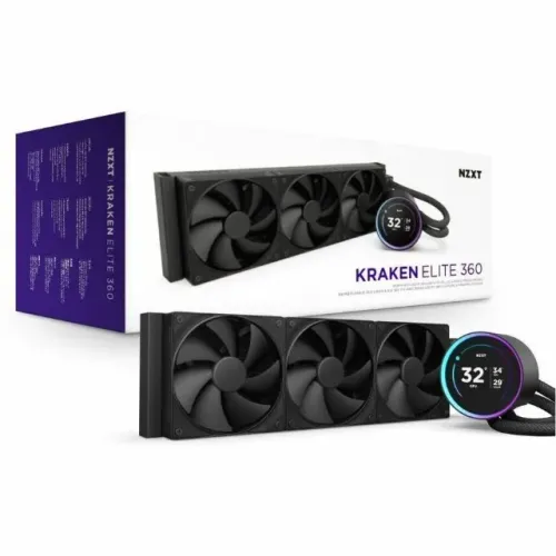 Water Cooler NZXT Kraken Elite 360 V2 360mm LCD IPS Intel e AMD Preto