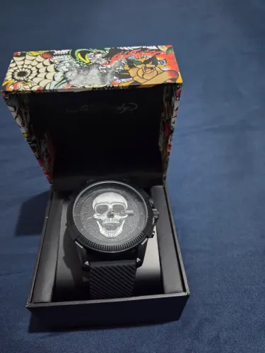 Relógio Ed Hardy modelo skull matte