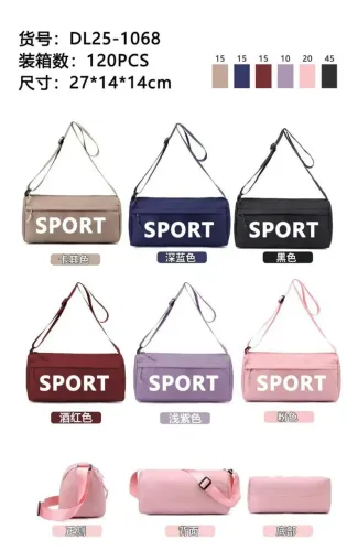Bolsa esportiva transversal estilo cilindro 