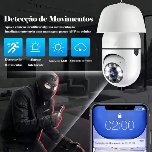 # ? Câmera de Segurança Wi-Fi 360° Tipo Lâmpada ? Yoosee