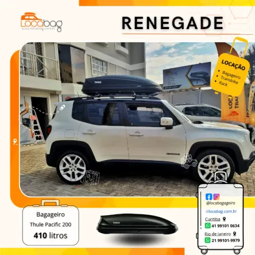 Locação de Bagageiro Thule para Jeep Renegade - Instalação Grátis!