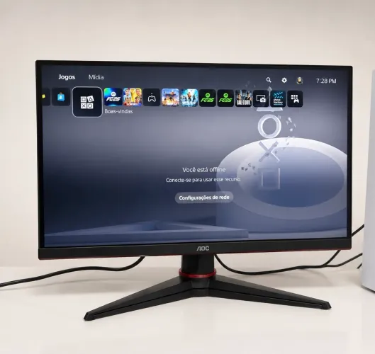 Monitor Gamer AOC Hero 24 " Full HD, Wide, 144 Hz, 1ms, FreeSync, HDMI e DP, IPS, 24G2/BK
