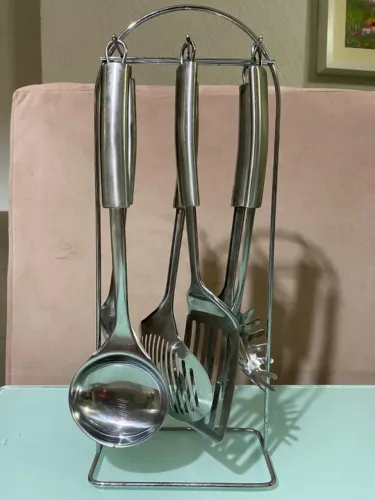 Conjunto Utensílios de Cozinha Inox 6 Peças