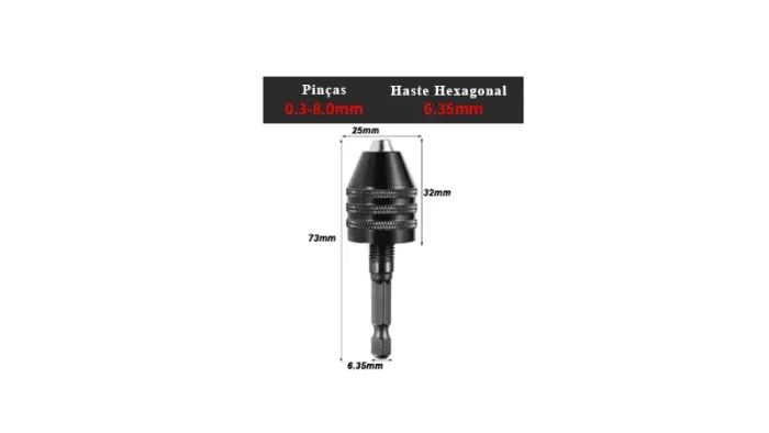 Mandril de Aperto Rápido Adaptador Furadeira, Parafusadeira, Mini Haste Extensão Hexagonal