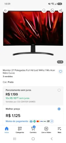 Monitor 27" 144hz