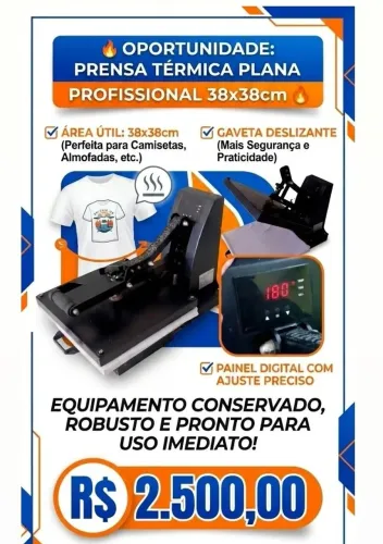 Prensa plana 38x38cm