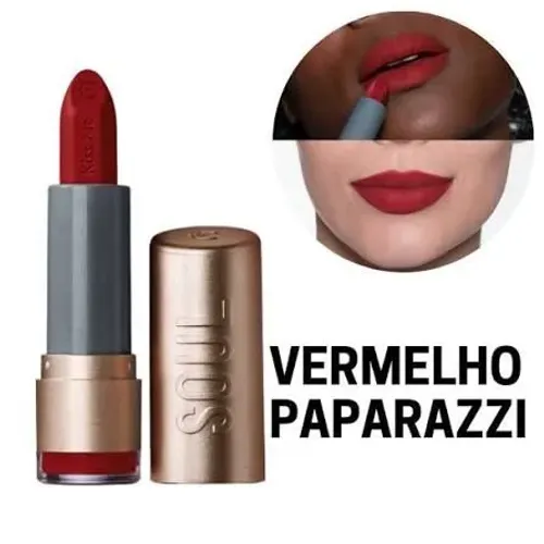 Batom Eudora Soul Kiss Me Matte FPS 15 " Vermelho Paparazzi "