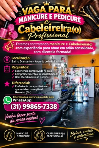 Vaga Manicure e Cabeleireira(o)