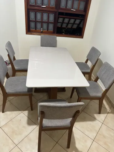 Mesa de jantar 6 lugares + 6 cadeiras