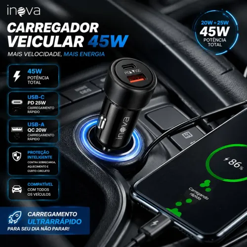 Carregador portátil veicular iNOVA
