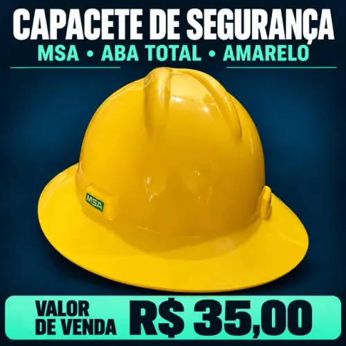 Capacete de Segurança MSA Aba Total Amarelo