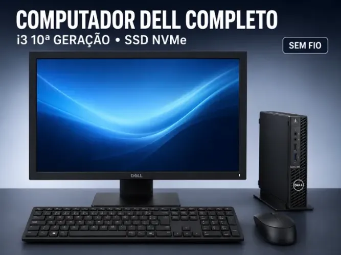 COMPUTADOR DELL COMPLETO - COM MONITOR, TECLADO E MOUSE SEM FIO
