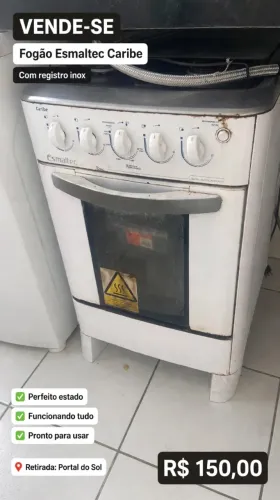 Vendo fogão com registro inox