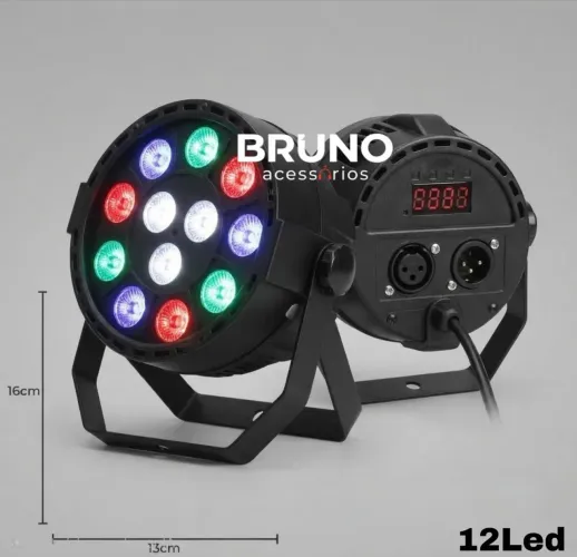 Refletor Par Led 12 Leds Colorido para iluminação e festas