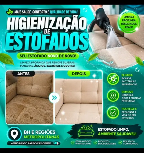 Limpeza de estofados sofá poltrona cama tapete 