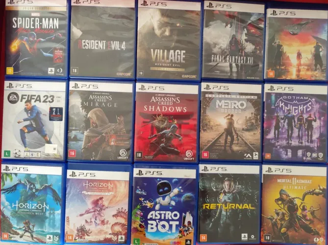 Jogos para Playstation 5. Valores na descrição