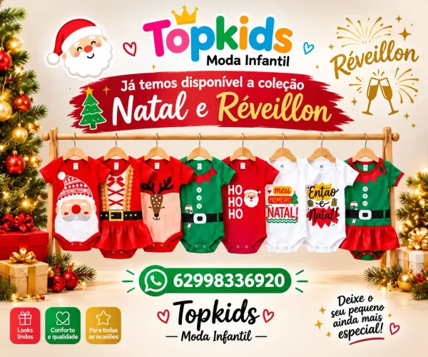 Coleção natal réveillon . Body para bebês 