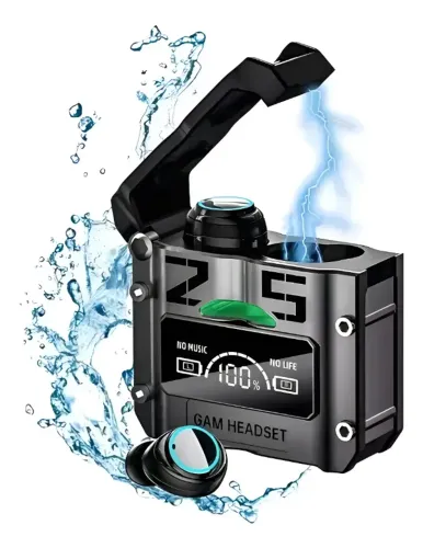 Fone de Ouvido In-ear Gamer Sem Fio Mertto M25 Preto com LED Bluetooth 5.2