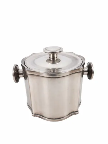Balde de Gelo Antigo em Metal - Elegância Clássica para Bar e Decoração