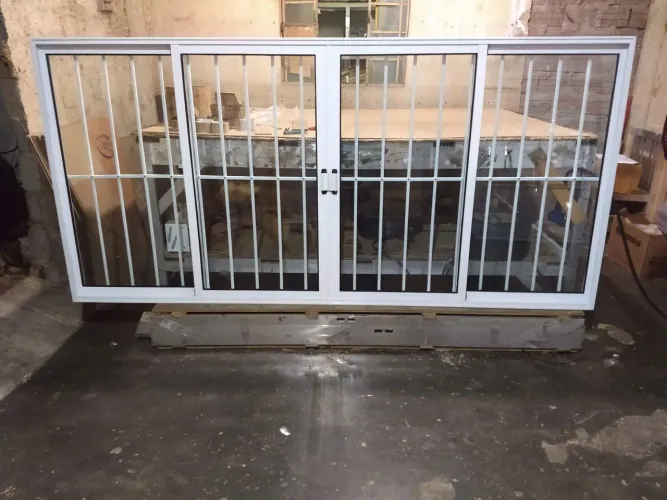 Janela 4 folhas 100x200 alumínio branco linha 25 padronizado