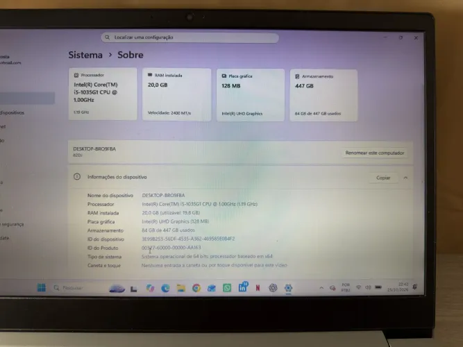 NOTEBOOK LENOVO IDEAPAD S145 - CORE i5 | 20GB RAM | 480GB