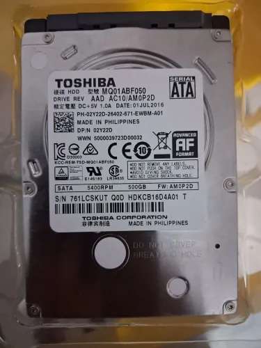 HD 500GB TOSHIBA NOTEBOOK 2.5