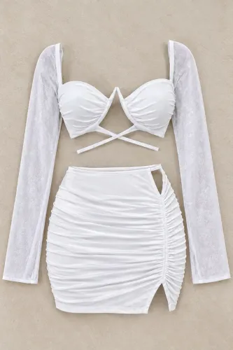 CONJUNTO SAIA + CROPPED  Branco Usado poucas vezes, em ótimo estado!