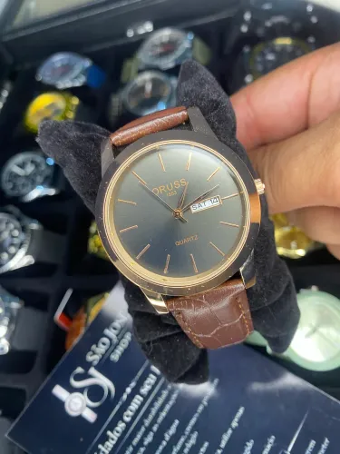 Relógio Masculino Oruss Rose com Pulseira Marrom