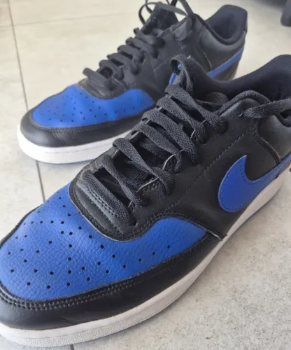 Tênis Nike Court Vision Low Preto/Azul - Excelente Estado!