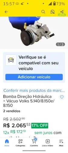 Bomba de direção hidráulica