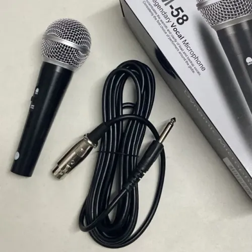 Microfone Com Fio Profissional M-58 Cabo 5m P10 - Faço entrega