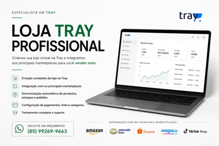 Venda em Todos os Marketplaces com uma Loja Tray Profissional