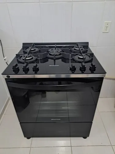 Fogão Brastemp 5 bocas mesa de vidro