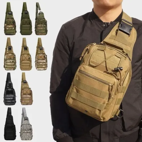 Bolsa Tática Transversal Impermeável Peito E Ombro Masculina Feminina Sling Sport