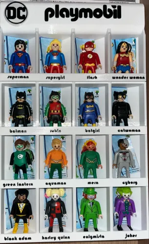 Coleção completa BONECOS Kinder Playmobil DC + EXPOSITOR