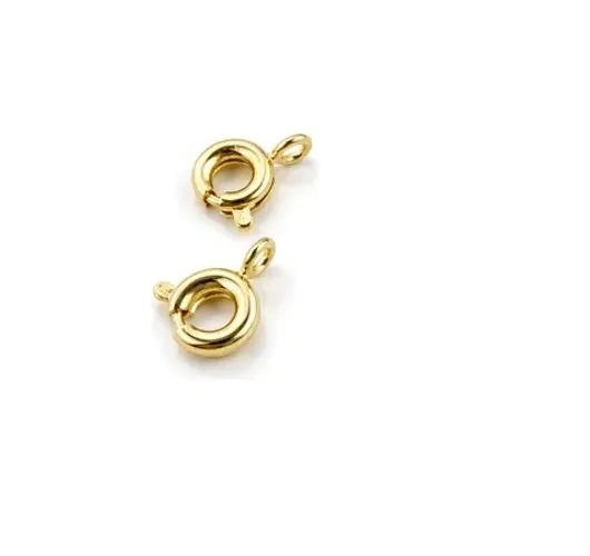2 Fechos Boia 5 mm Prata 925 Folheados a Ouro 18 kilates para Salvar Pulseira, Cordão, Cor