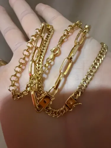 Pulseira de ouro 18k certificado garantia eterna