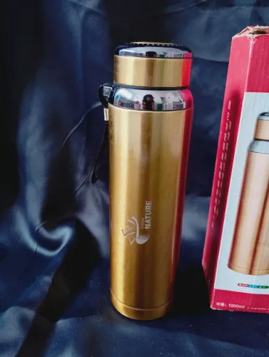 Garrafa térmica aço inox 1 litro água/quente e fria 