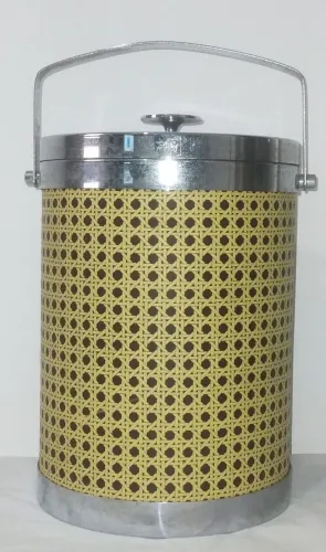 Balde de gelo antigo de acrílico metal cromado da marca novarte