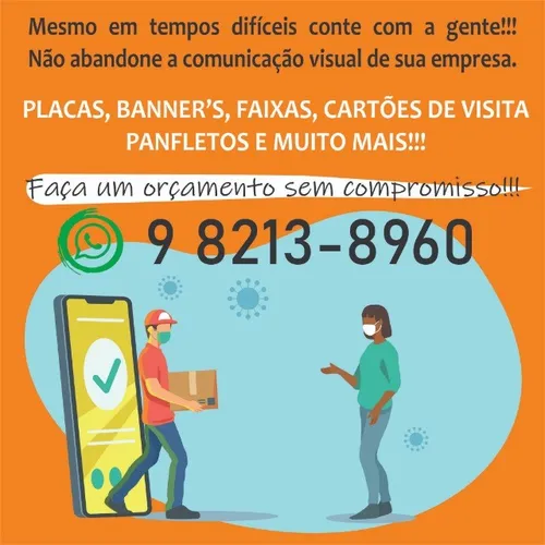 placas, banner's, cartões de visita, panfletos e muito mais!