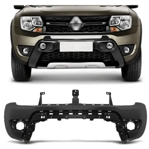 Parachoque Dianteiro Renault Duster 2015 à 2020 - Preto Liso - Loma Plast 