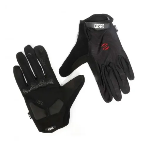 Luvas de Ciclismo Skin Sport Air Em Gel Dedo Fechado Cor Preto 9371