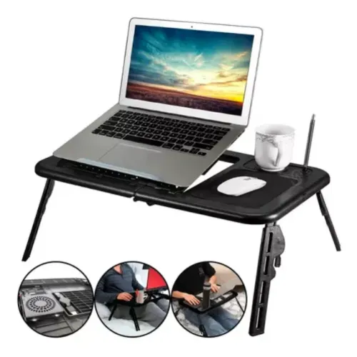 Suporte Mesa para Notebook com Cooler e Base Para Mouse 