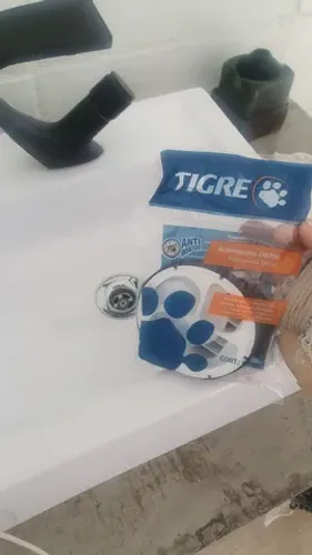Ralo grelha tigre antiespuma novo 10cm 100mm inox abs