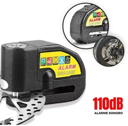 Trava Cadeado De Freio Disco Com Alarme Sonoro Para Moto Bike Bicicleta z822