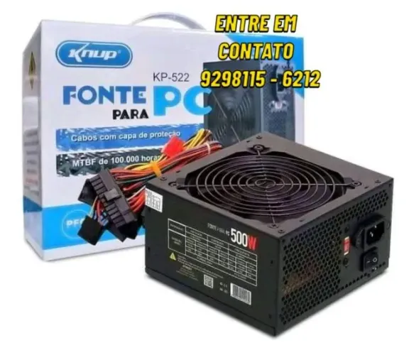 Fonte de Alimentação 500W Knup-Entregas 9h as 22hrs
