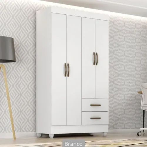 Guarda Roupa Lite 4 Portas 2 Gavetas 